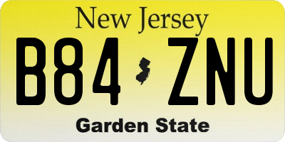 NJ license plate B84ZNU
