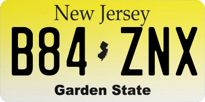 NJ license plate B84ZNX