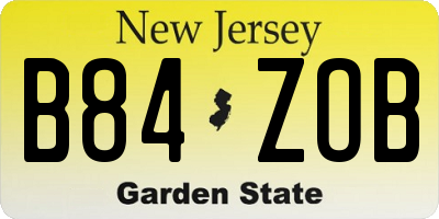 NJ license plate B84ZOB