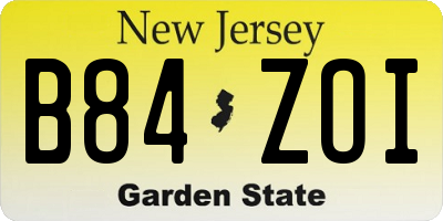 NJ license plate B84ZOI
