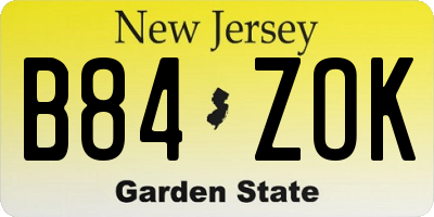 NJ license plate B84ZOK