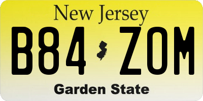 NJ license plate B84ZOM