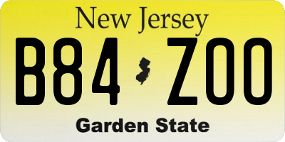 NJ license plate B84ZOO
