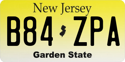 NJ license plate B84ZPA