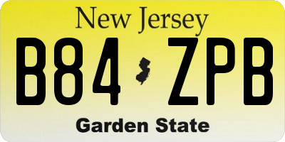 NJ license plate B84ZPB