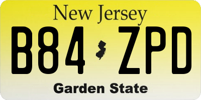 NJ license plate B84ZPD