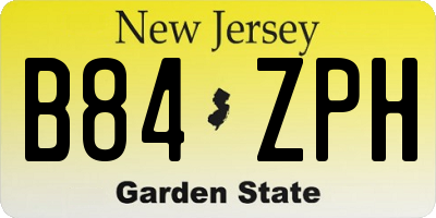 NJ license plate B84ZPH