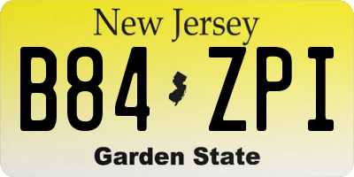 NJ license plate B84ZPI
