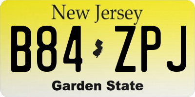 NJ license plate B84ZPJ