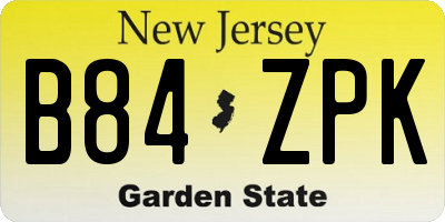 NJ license plate B84ZPK