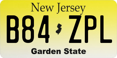 NJ license plate B84ZPL