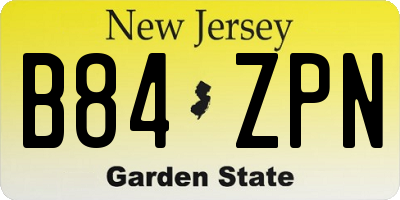 NJ license plate B84ZPN