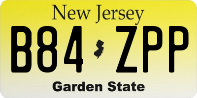 NJ license plate B84ZPP