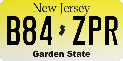 NJ license plate B84ZPR