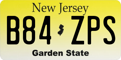 NJ license plate B84ZPS