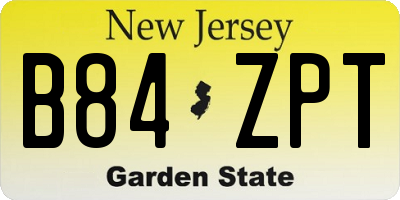 NJ license plate B84ZPT