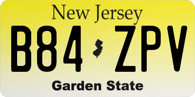 NJ license plate B84ZPV