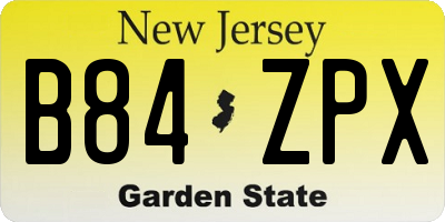 NJ license plate B84ZPX