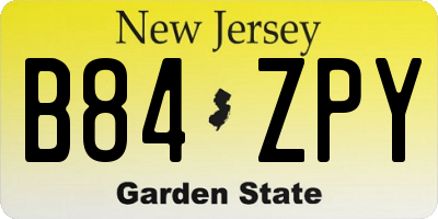 NJ license plate B84ZPY