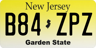 NJ license plate B84ZPZ