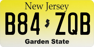NJ license plate B84ZQB
