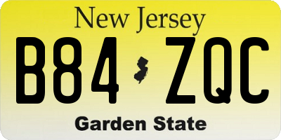 NJ license plate B84ZQC