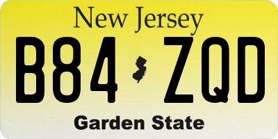 NJ license plate B84ZQD