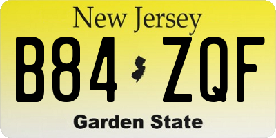 NJ license plate B84ZQF