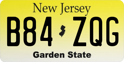 NJ license plate B84ZQG