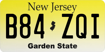 NJ license plate B84ZQI
