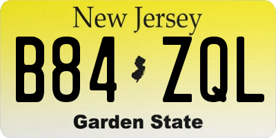NJ license plate B84ZQL