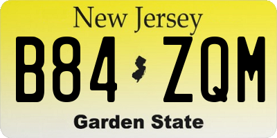 NJ license plate B84ZQM