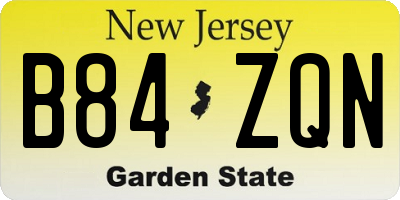 NJ license plate B84ZQN