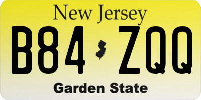 NJ license plate B84ZQQ
