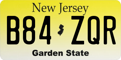 NJ license plate B84ZQR