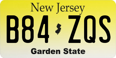 NJ license plate B84ZQS
