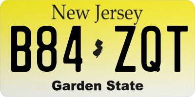 NJ license plate B84ZQT