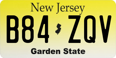 NJ license plate B84ZQV