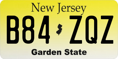 NJ license plate B84ZQZ