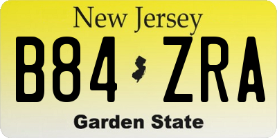 NJ license plate B84ZRA