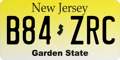 NJ license plate B84ZRC