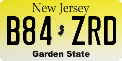 NJ license plate B84ZRD