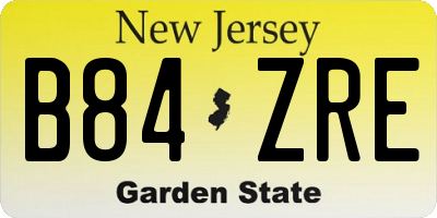 NJ license plate B84ZRE