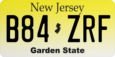 NJ license plate B84ZRF