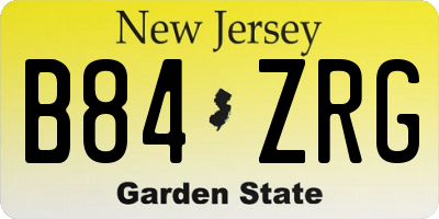 NJ license plate B84ZRG