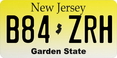 NJ license plate B84ZRH