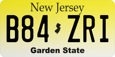 NJ license plate B84ZRI