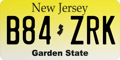 NJ license plate B84ZRK