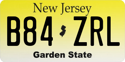 NJ license plate B84ZRL