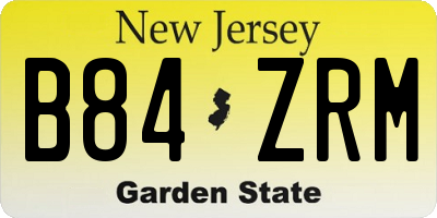 NJ license plate B84ZRM